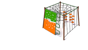Climbing frames, climbing nets, and pyramids