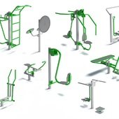 Outdoor fitness and gym equipment for parks