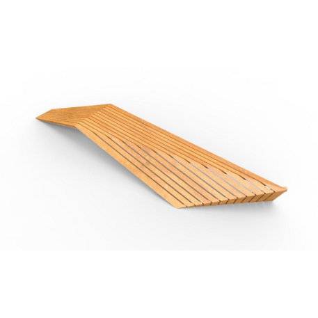 Metalinis suolas (suoliukas) be atlošo, pagamintas iš Iroko medienos 'Premium Collection / STF/13-02-68/MDL'