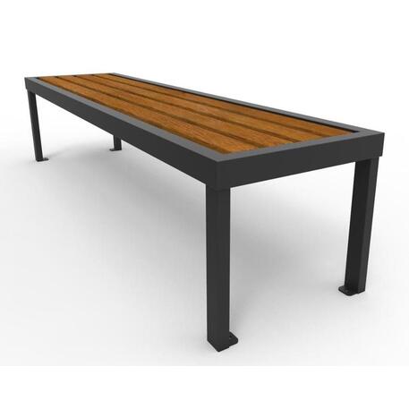 Metalinis suolas (suoliukas) be atlošo, pagamintas iš Iroko medienos 'Premium Collection / STF/07-02-08/MDL'