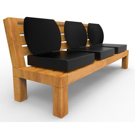 Klassische Holzbank mit Rückenlehne, aus Iroko-Holz 'Premium Collection / STF/13-04-08/MDL'