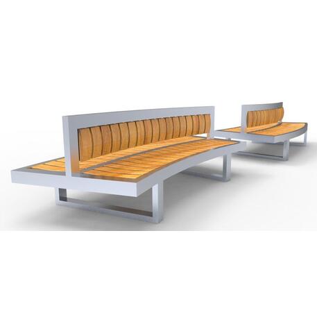 Dvipusis metalinis suolas su atlošu, pagamintas iš Iroko medienos 'Premium Collection / STF/13-04-76_03/MDL'