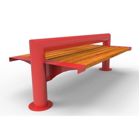 Metalinis suoliukas su atlošu, pagamintas iš Iroko medienos 'Premium Collection / STF/10-15-01/MDL'