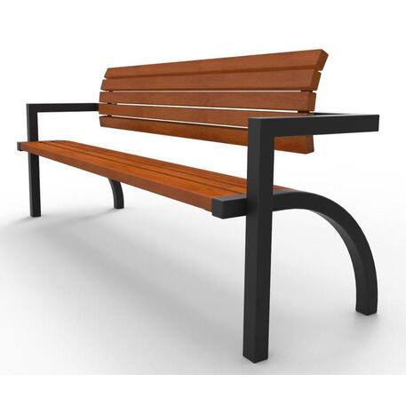 Metalinis suoliukas su atlošu, pagamintas iš Iroko medienos 'Premium / STF/07-04-13/MDL'