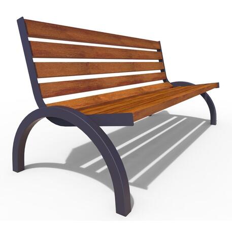 Metalinis suoliukas su atlošu, pagamintas iš Iroko medienos 'Premium / STF/06-04-05/MDL'