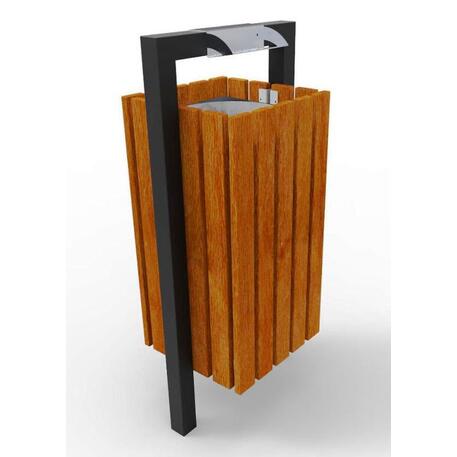 Metalinė šiukšliadėžė su Iroko medienos apdaila 'Exclusive / STF/04-07-01/MDL_50L'