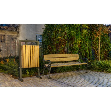 Metalinė šiukšliadėžė su Iroko medienos apdaila 'Exclusive / STF/04-07-01/MDL_50L'