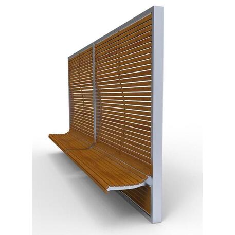 Metal pergola with benches made of iroko wood 'Premium Collection / STF/13-31-03/MDL'