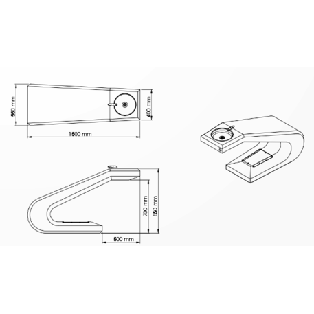 Betoninė vandens kolonėlė geriamajam vandeniui, apdirbta smulkia granito skaldele 'BS-255'