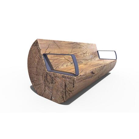 Massivholzbank mit Rückenlehne, aus Eichenholz gefertigt 'Premium Collection / STF/22-04-23/MDL'