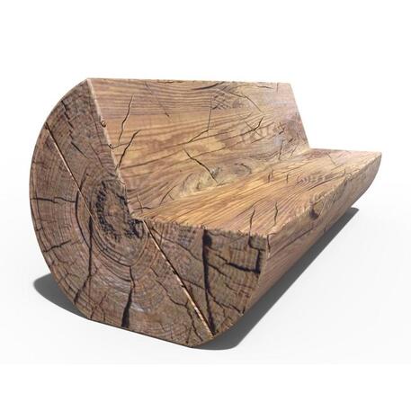 Massivholzbank mit Rückenlehne, aus Eichenholz gefertigt 'Premium Collection / STF/22-04-23/MDL'