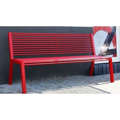 Metal bench with backrest 'BDS_NRZ-190cm'