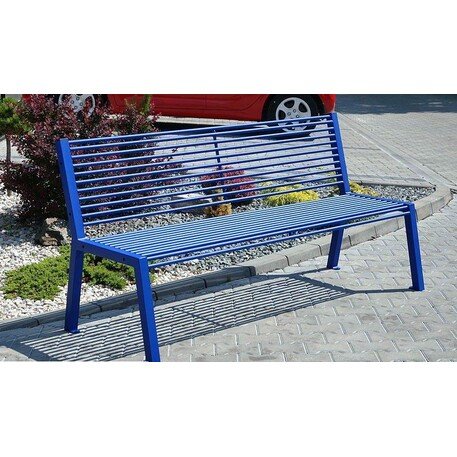 Metal bench with backrest 'BDS_NRZ-190cm'