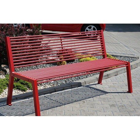 Metal bench with backrest 'BDS_NRZ-190cm'