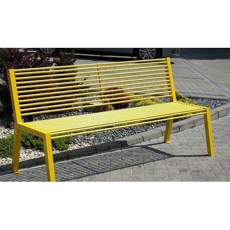 Metal bench with backrest 'BDS_NRZ-190cm'