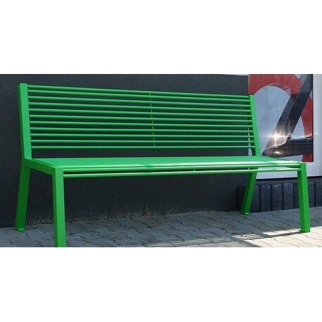 Metal bench with backrest 'BDS_NRZ-190cm'