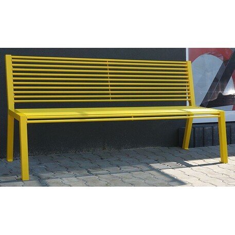 Metal bench with backrest 'BDS_NRZ-190cm'