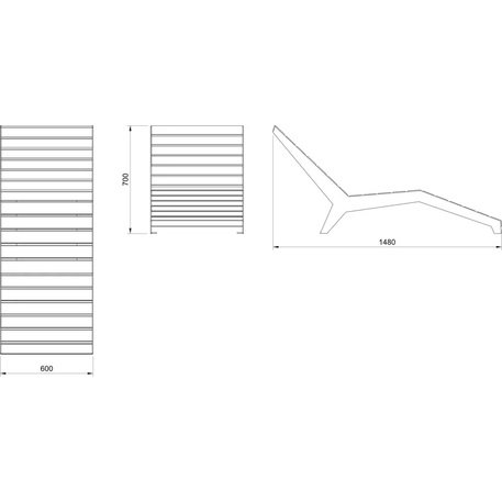 Liegestühle aus Metall und Holz 'BD/LED134.00/MDL'