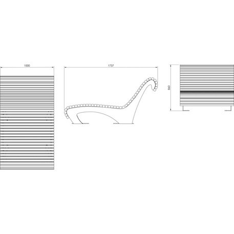 Liegestühle aus Metall und Holz 'BD/WAVE_LWA069.01/MDL'