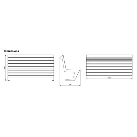 Metal bench 'BD/EDGE_LED132.02/MDL'