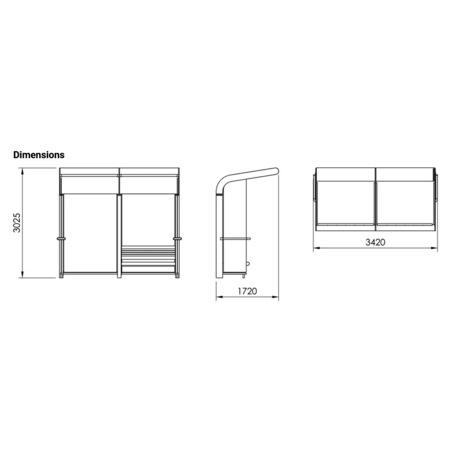 Autobusų stotelės stoginė, paviljonas 'BD/HOCKEY_WHC280.00/MDL'