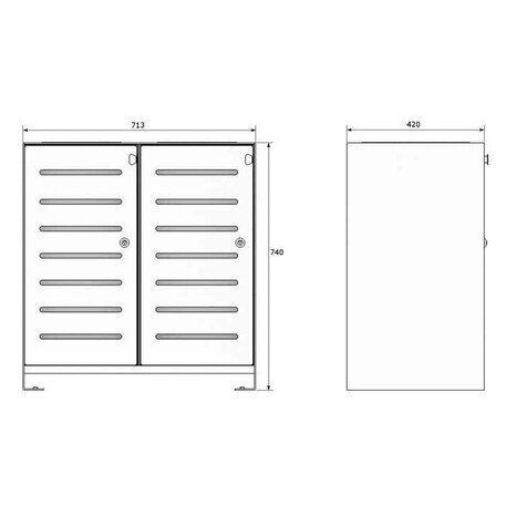 Metal litter bin for sorting 'Ajaks III 2x80L'