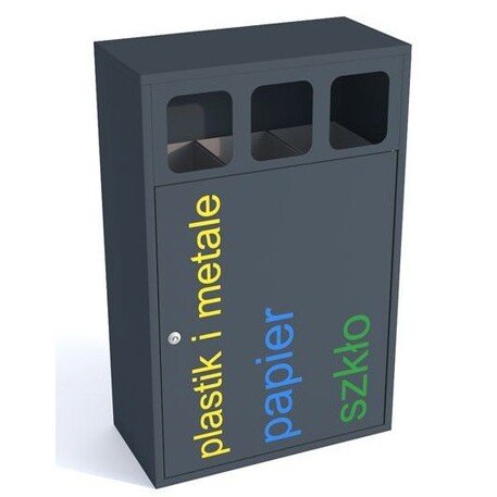 Metal litter bin for sorting 'Etna III 3x30L'