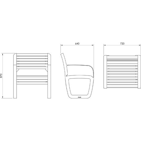 Metal bench 'BD/ATARIA_LAT140.00_60cm/MDL'