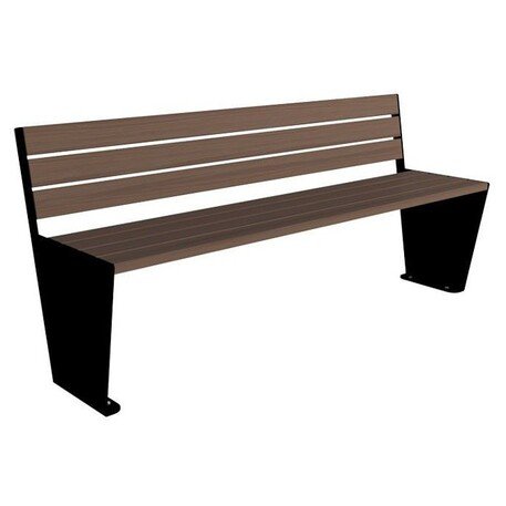 Metal bench with backrest 'BDS_MBG/27-180cm'