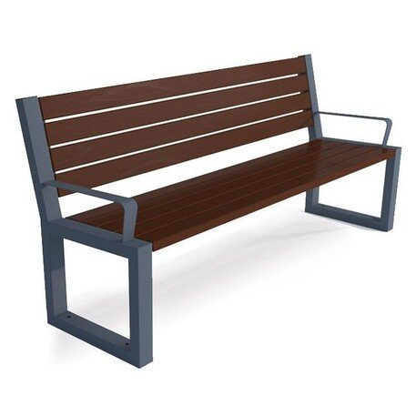 Metal bench with backrest 'BDS_MBG/37-190cm'