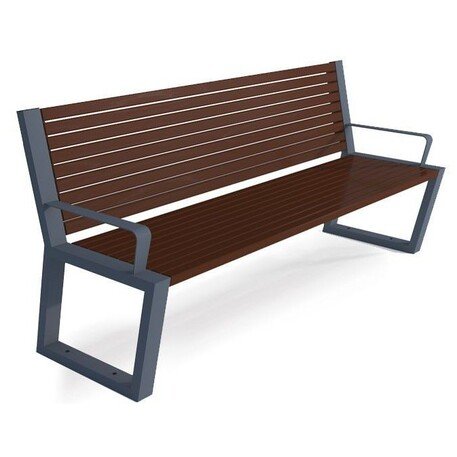 Metal bench with backrest 'BDS_MBG/40-190cm'