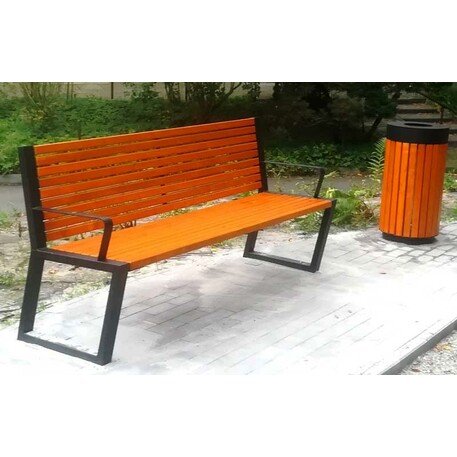 Metal bench with backrest 'BDS_MBG/40-190cm'