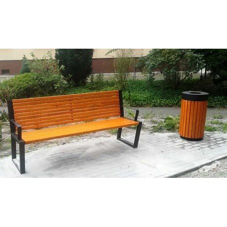 Metal bench with backrest 'BDS_MBG/40-190cm'