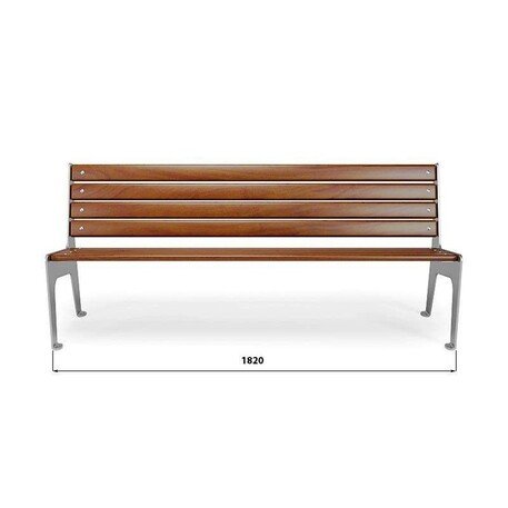 Metal bench with backrest 'BDS_MBG/50-180cm'