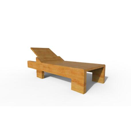 Medinis gultas-šezlongas, pagamintas iš IROKO medienos 'Exclusive / STF/23-04-07/MDL'