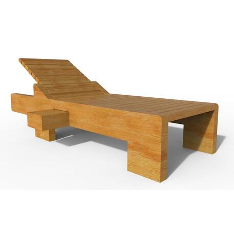 Medinis gultas-šezlongas, pagamintas iš IROKO medienos 'Exclusive / STF/23-04-07/MDL'