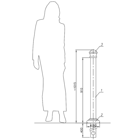 Metallabsperrpfosten für Städte 'MBG-S5/26'