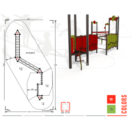 Vaikų žaidimo aikštelės kompleksas 'MBG-1052/EP 06-4002-R02'