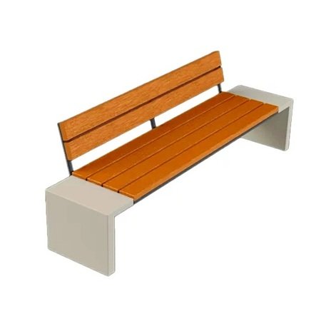 Betoninis suolas su atlošu ir medine sėdima dalimi 'BDS/LB345/MDL'