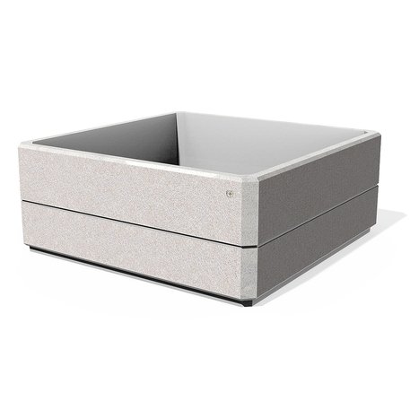 Kvadratinis betoninis vazonas – gėlinė, padengta smulkia granito skaldele 'Premium / 200x200xH/80cm_BS-323'