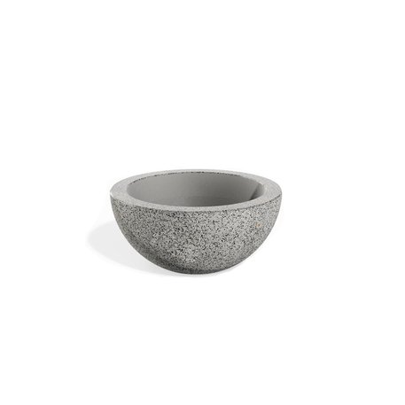 Apvalus betoninis vazonas – gėlinė, padengta smulkia granito skaldele 'Premium / Ø75xH/34cm / BS-363'