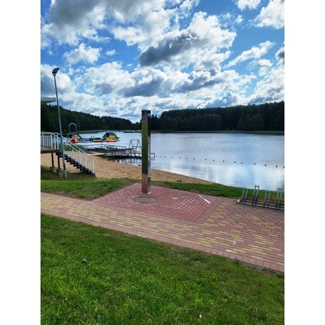 Nerūdijančio plieno paplūdimio dušas 3in1: dušas, fontanėlis, kojų apsiplovimas 'Pacific Shower H/2500mm'