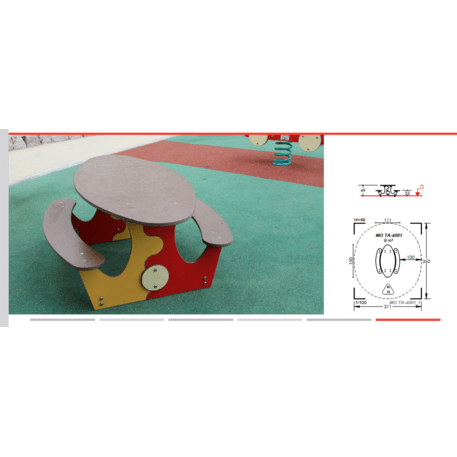 Žaidimų stalas su suolais vaikų aikštelėms 'MO_TA-4001-94'