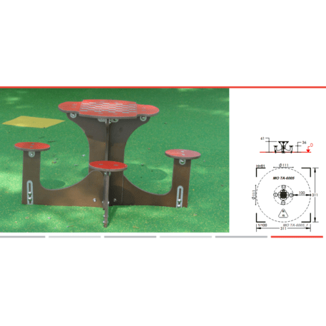 Žaidimų stalas su suolais vaikų aikštelėms 'MO_TA-6005-15'