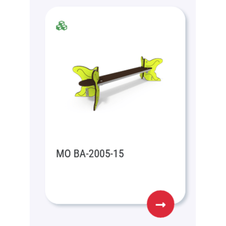 Spalvotas suoliukas vaikų žaidimo aikštelėms 'MO_BA-2005-14'