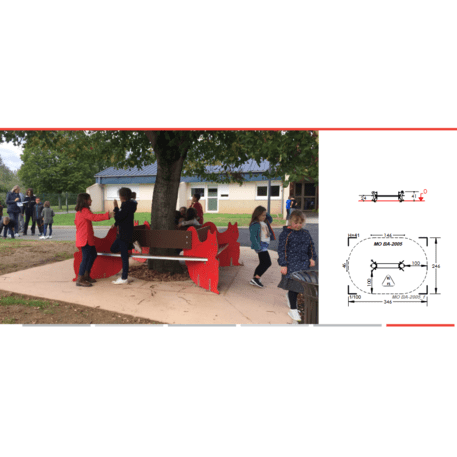 Spalvotas suoliukas vaikų žaidimo aikštelėms 'MO_BA-2005-14'