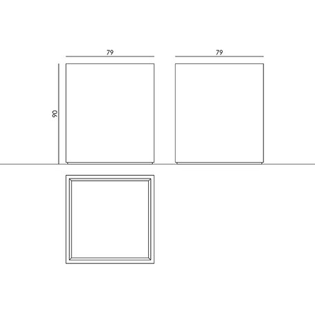 Betoninis lauko vazonas, gėlinė 'Big planter / 79x79xH/90cm'