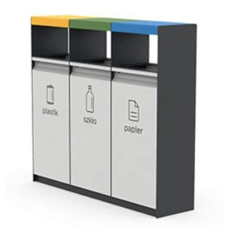 Lauko metalinė šiukšliadėžė rūšiavimui 'FARGE / 003247_3x40L'