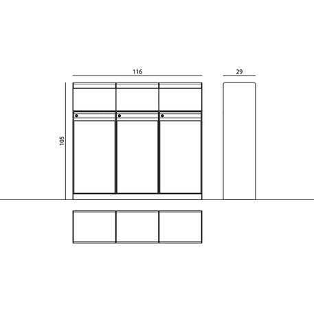 Lauko metalinė šiukšliadėžė rūšiavimui 'FARGE / 003247_3x40L'