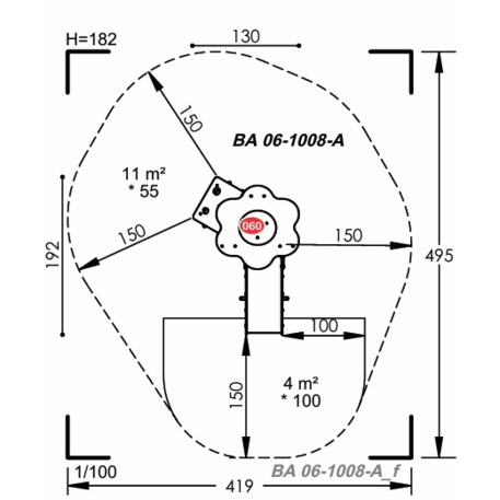 Vaikų žaidimų aikštelių įranga Baby linija – mažiesiems 'MBG-2038_BA 06-1008-A98'